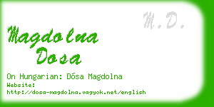 magdolna dosa business card